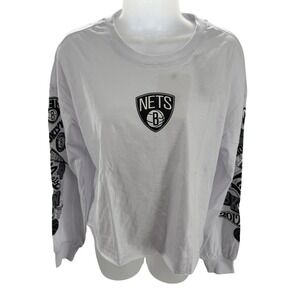 WEAR Erin Andrews Brooklyn Nets‎ White Long Sleeve Tee Shirt Small NEW MSRP 44